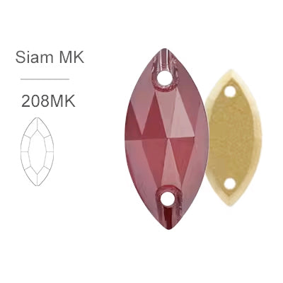 MK Siam Glass Crystal Horseeye: 7x15mm