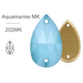 MK Aquamarine Glass Crystal Teardrop: 11x18mm