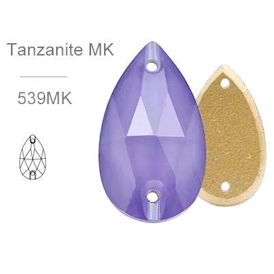 MK Tanzanite Glass Crystal Teardrop: 11x18mm