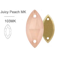 MK Juicy Peach Glass Crystal Horseeye: 7x15mm