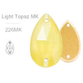 MK Light Topaz Glass Crystal Teardrop: 11x18mm
