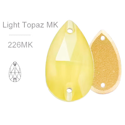 MK Light Topaz Glass Crystal Teardrop: 11x18mm