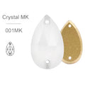 MK White Glass Crystal Teardrop: 11x18mm