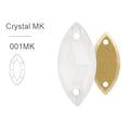MK White Glass Crystal Horseeye: 7x15mm