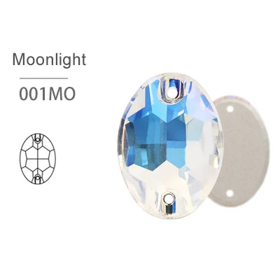 Moonlight Glass Crystal Oval 13x18mm