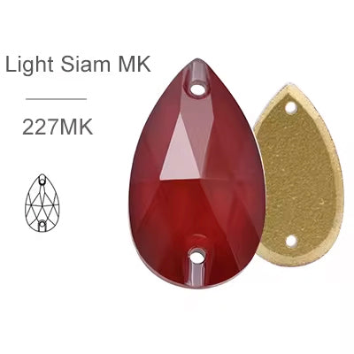 MK Light Siam Glass Crystal Teardrop: 11x18mm