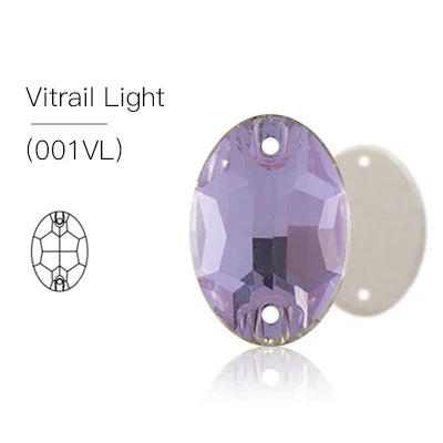 Vitrial Light Glass Crystal Oval 13x18mm