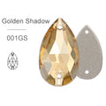 Golden Shadow Glass Crystal Teardrop: 11x18, 13x22, or 17x28mm