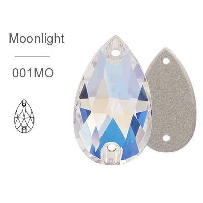 Moonlight Glass Crystal Teardrop: 11x18, 13x22, or 17x28mm