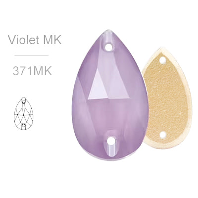 MK Violet Glass Crystal Teardrop: 11x18mm