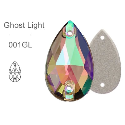 Ghost Light Glass Crystal Teardrop: 11x18, 13x22, or 17x28mm