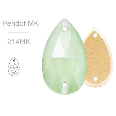 MK Peridot Glass Crystal Teardrop: 11x18mm