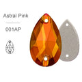 Astral Pink Glass Crystal Teardrop: 11x18mm
