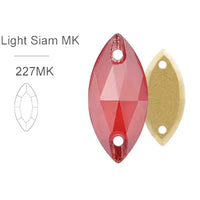 MK Light Siam Glass Crystal Horseeye: 7x15mm