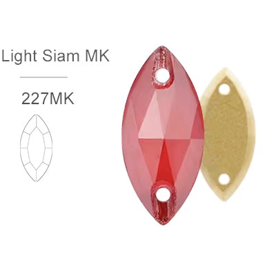 MK Light Siam Glass Crystal Horseeye: 7x15mm