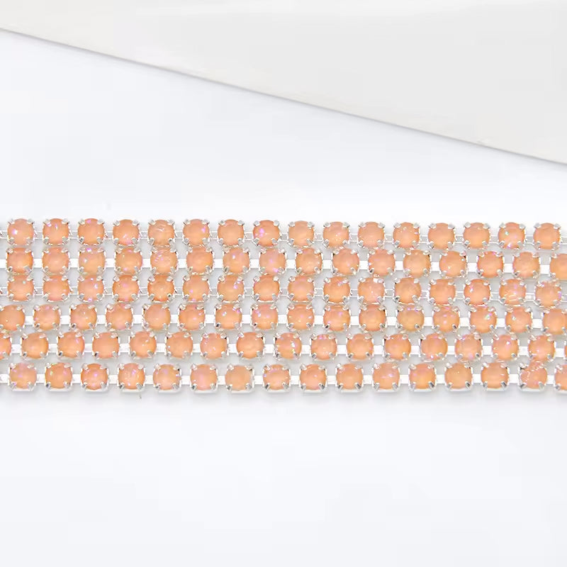 Silver Peach Mocha Banding SS8: Sold per 1 yard or per 10 yard roll