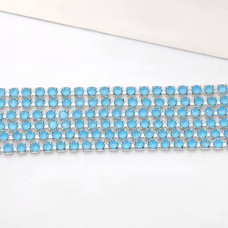 Silver Sky Blue Mocha Banding SS8: Sold per 1 yard or per 10 yard roll