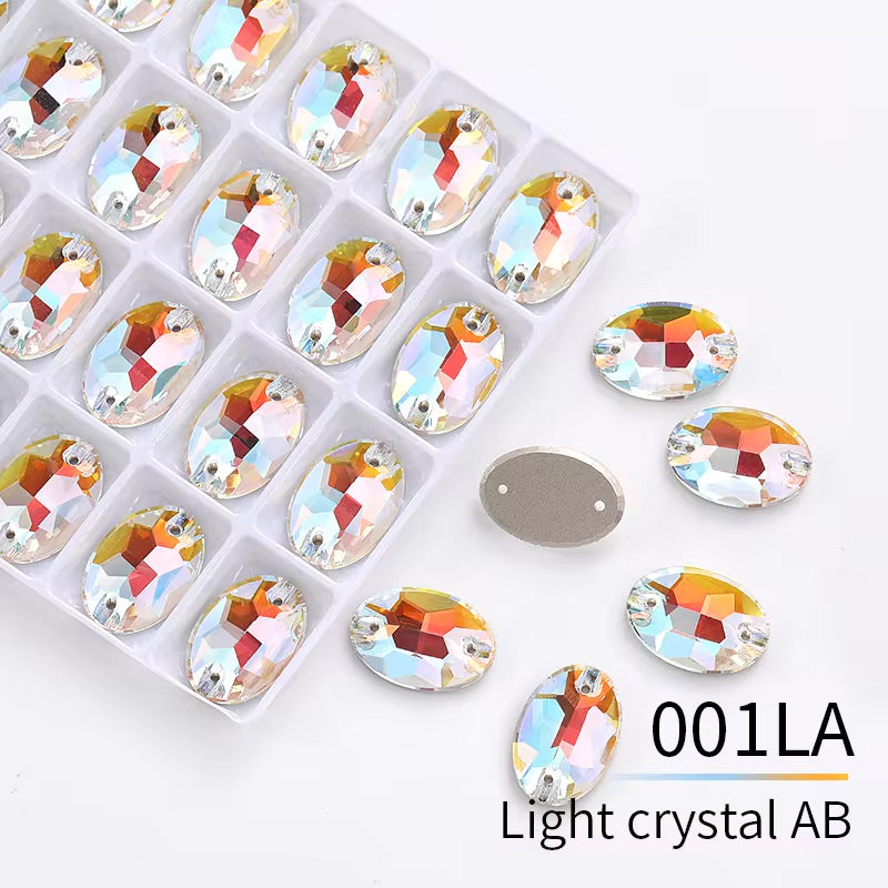 Light Crystal AB Glass Crystal Oval