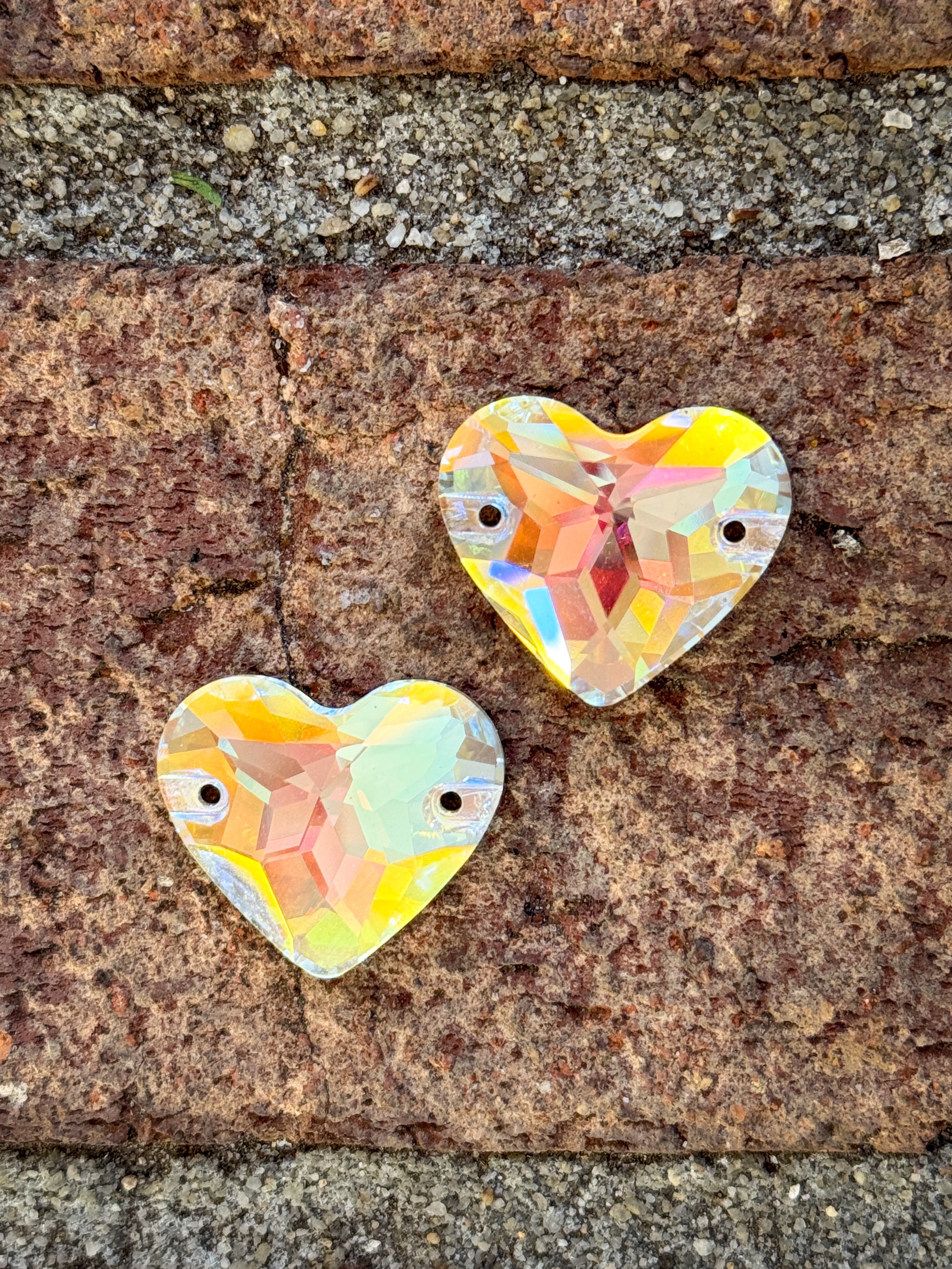 Light Crystal AB Glass Crystal Heart: 20x23mm