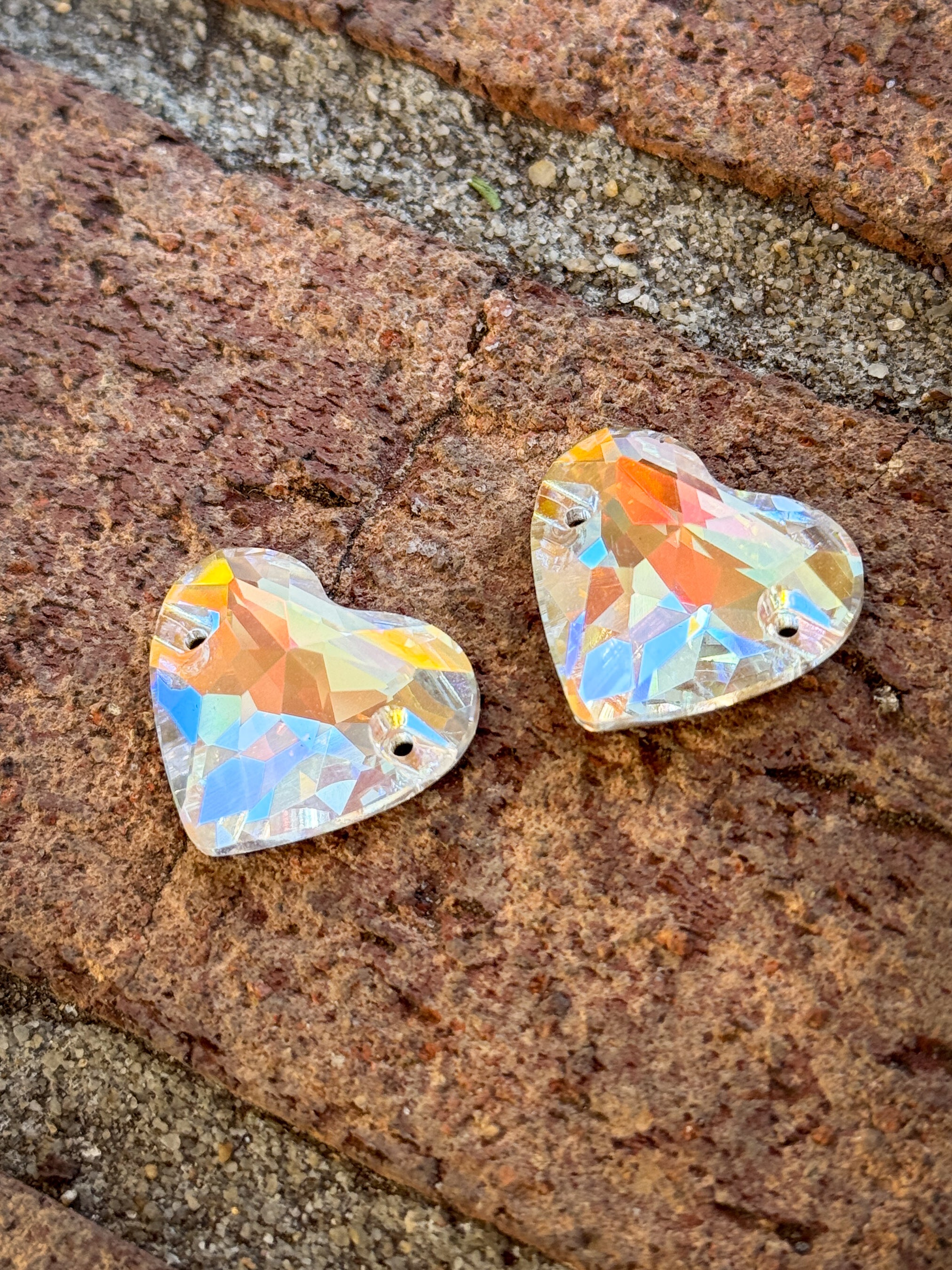 Light Crystal AB Glass Crystal Heart: 20x23mm