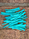*READ DESCRIPTION* Unsealed Turquoise Dyed Dentalium 1oz