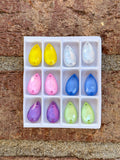 Assorted Glass Crystal Teardrop Set: 6 Pairs