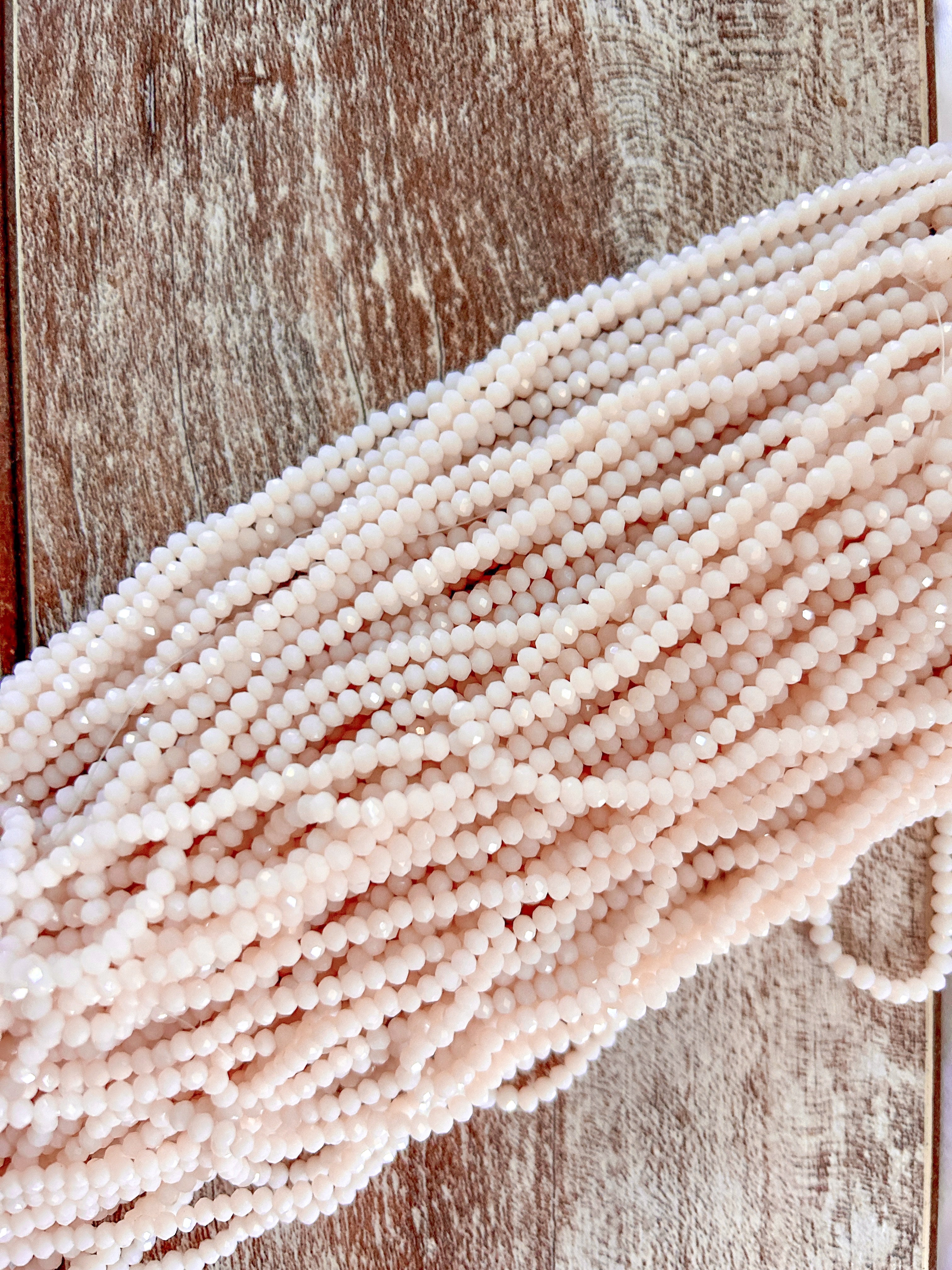 Pale Peach 3mm Rondelle Beads #67 Discount Pack