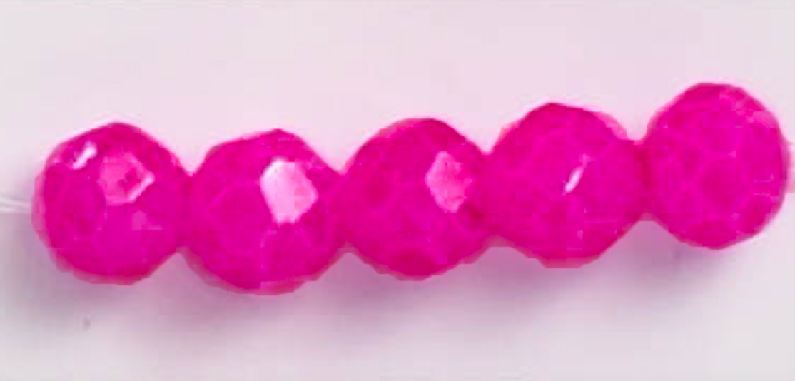 Creamy Hot Pink 3mm Rondelle Beads #289: Single strand or 10 strand pack