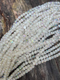 6mm Pale Champagne AB Glass Crackle Beads