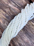 6mm White Creamy Glass Beads