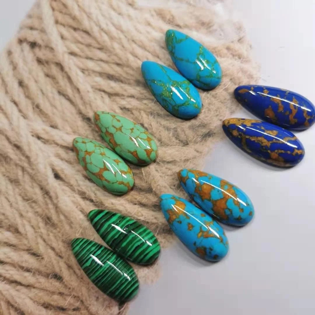 Teardrop Faux Stone Cabochon 13x30mm