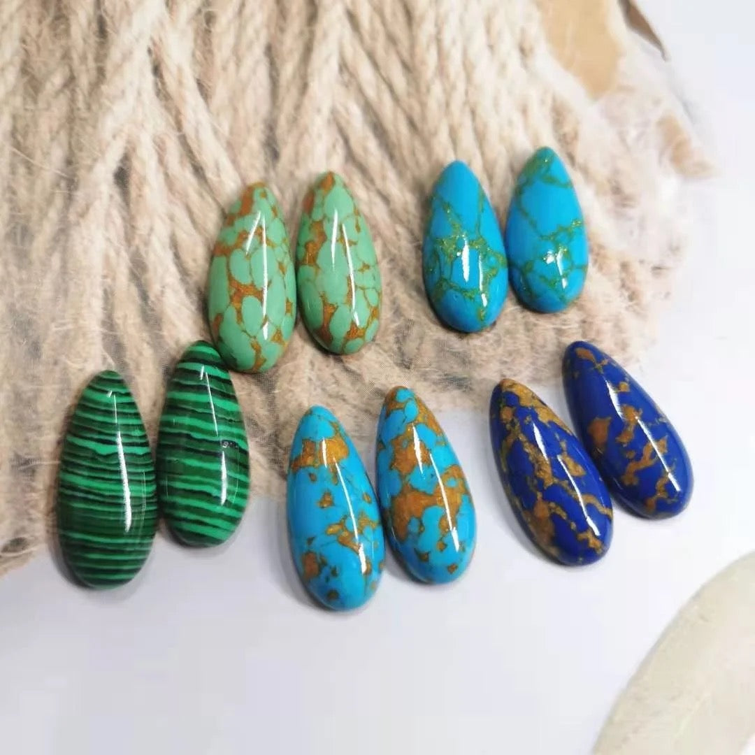 Teardrop Faux Stone Cabochon 13x30mm