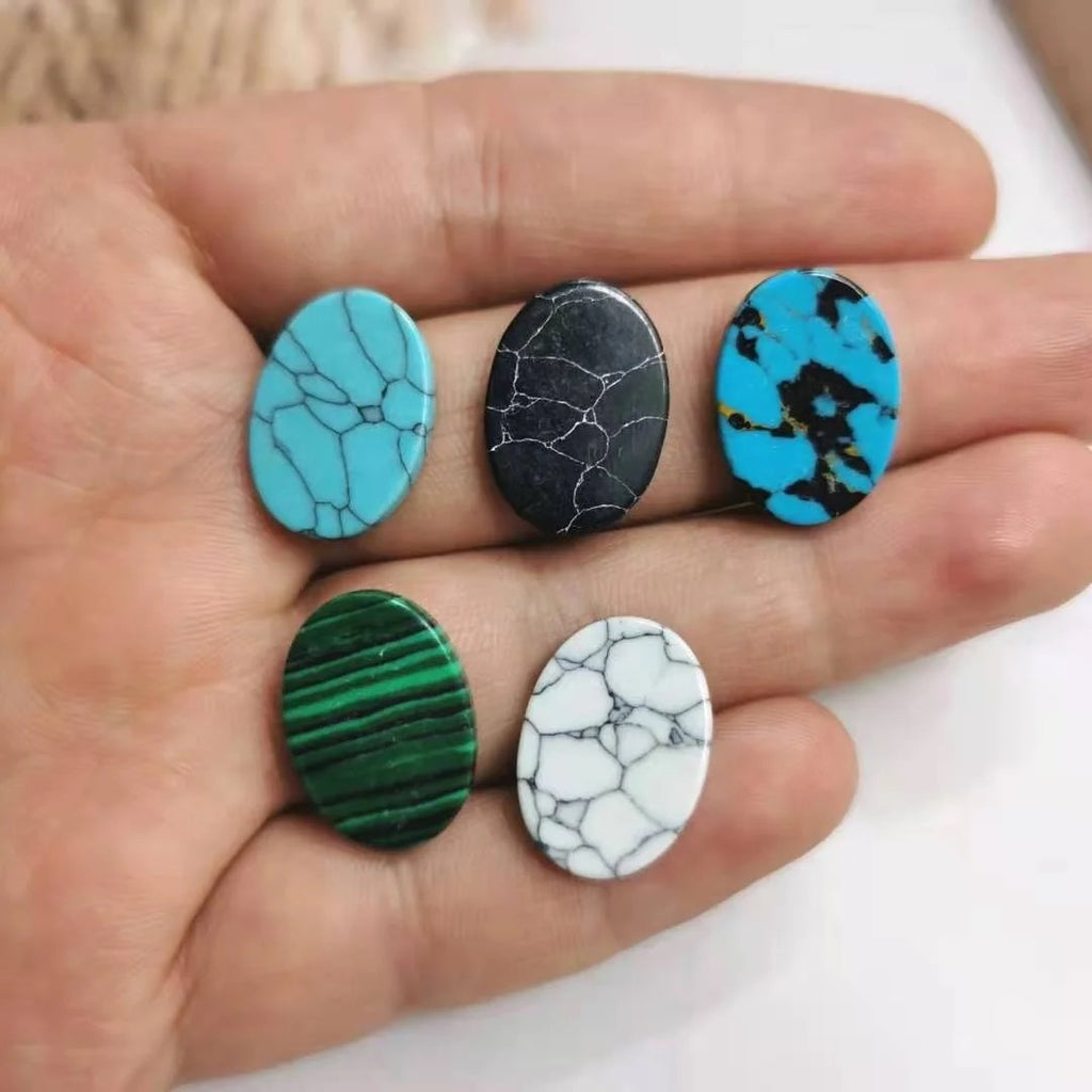 Oval Faux Stone Flat Cabochon 13x18mm