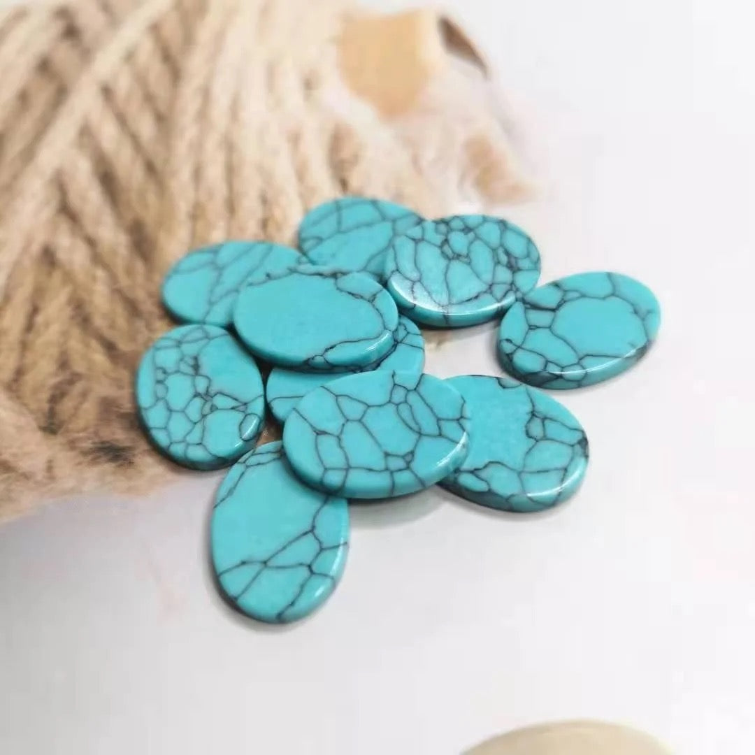 Oval Faux Stone Flat Cabochon 13x18mm