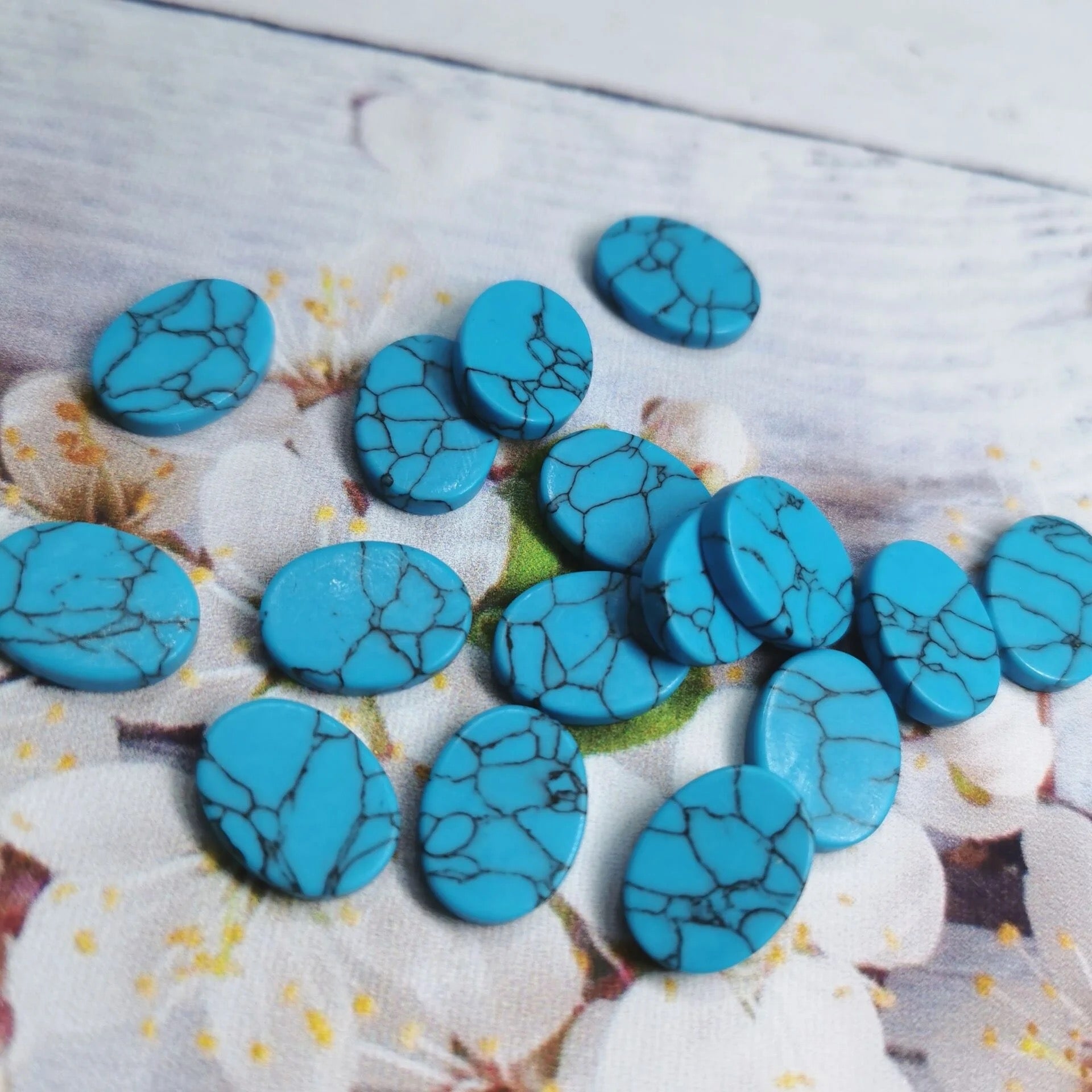 Oval Faux Stone Flat Cabochon 13x18mm