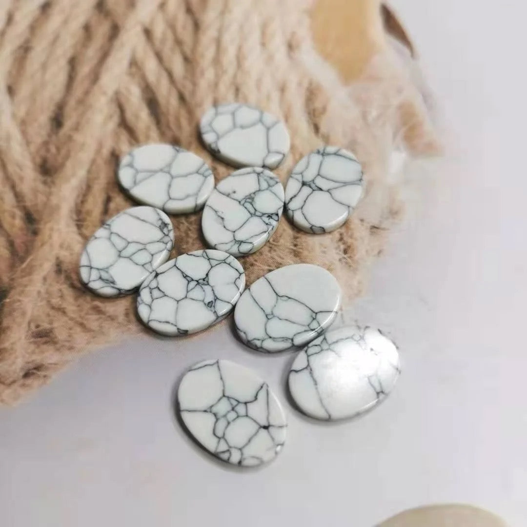 Oval Faux Stone Flat Cabochon 13x18mm