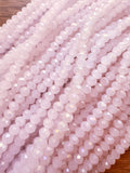 Baby Pink AB 3mm Rondelle Beads #193: Single Strand or 10 Strand Pack