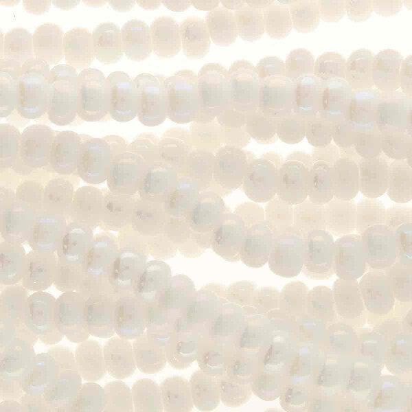11/0 Czech Preciosa Seed Beads Half Hank: Chalk White Iris
