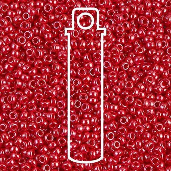11/0 Miyuki Seed Beads Tube Apprx 8.5gm: Round Opaque Red Luster