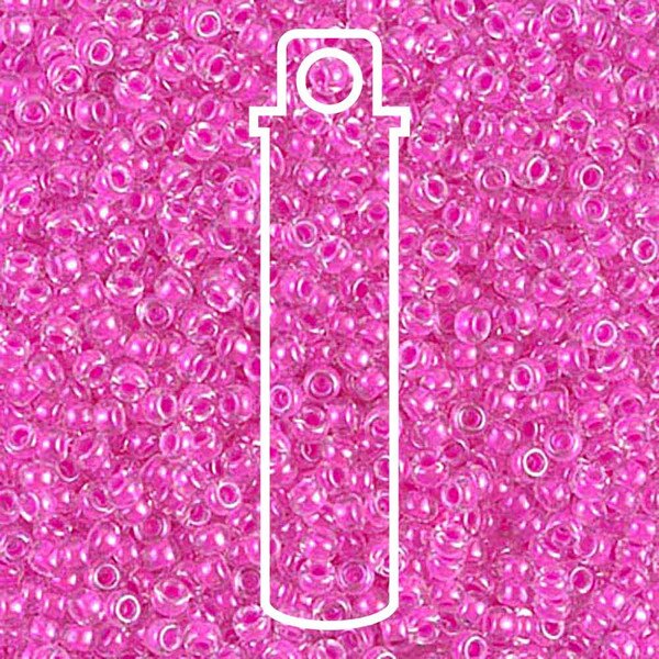 11/0 Miyuki Seed Beads Tube Apprx 8.5gm: Round Luminous Hot Magenta