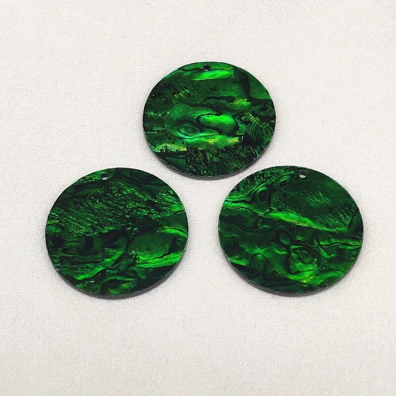 Green Large 35mm Abalone Circles