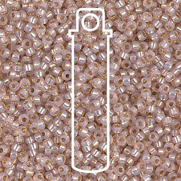 11/0 Miyuki Seed Beads Tube Apprx 8.5gm: Silver Lined Smoky Light Rose