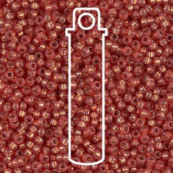 11/0 Miyuki Seed Beads Tube Apprx 8.5gm: Round Duracoat S/L Persimmon