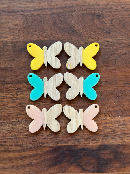 Wood Resin Butterfly Centerpieces 22x28mm