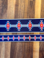 Navy & Fuschia Native Print Ribbon