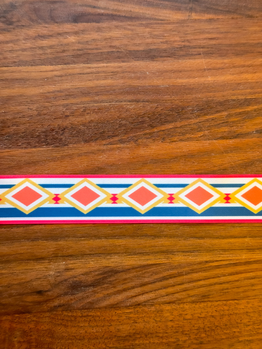 Hot Pink & Teal Native Print Ribbon