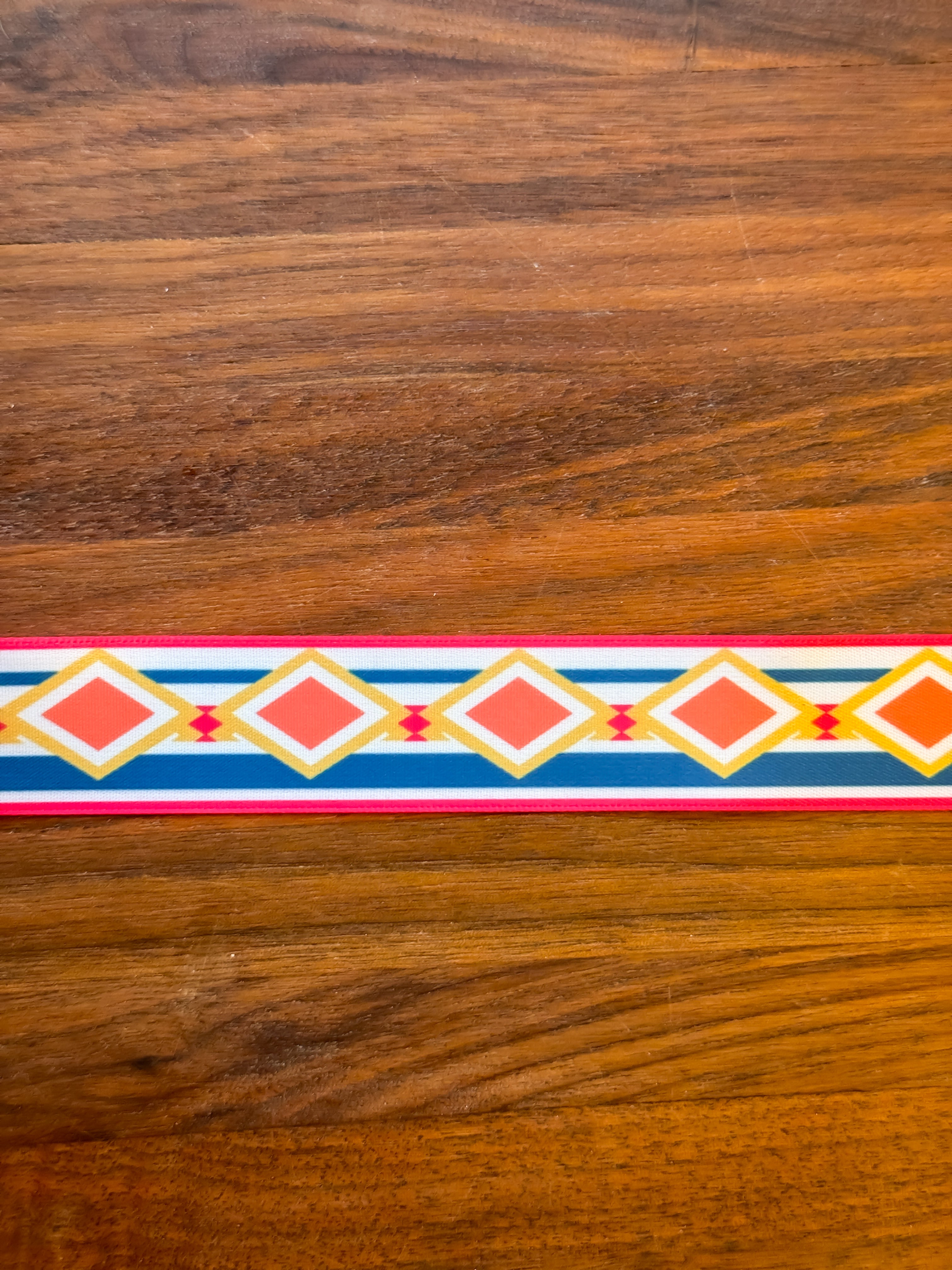 Hot Pink & Teal Native Print Ribbon