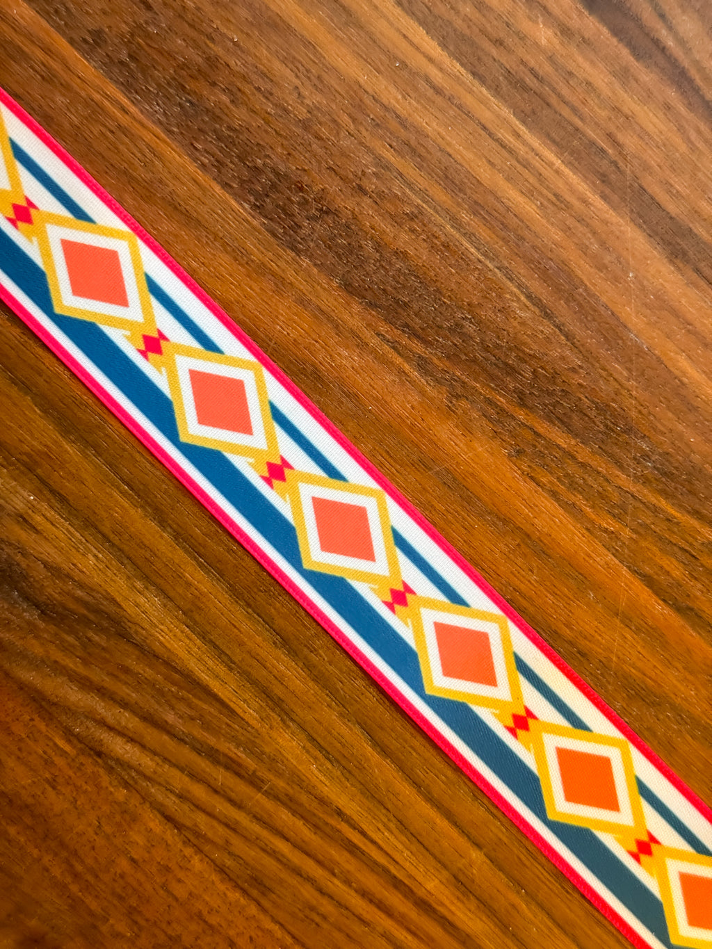 Hot Pink & Teal Native Print Ribbon