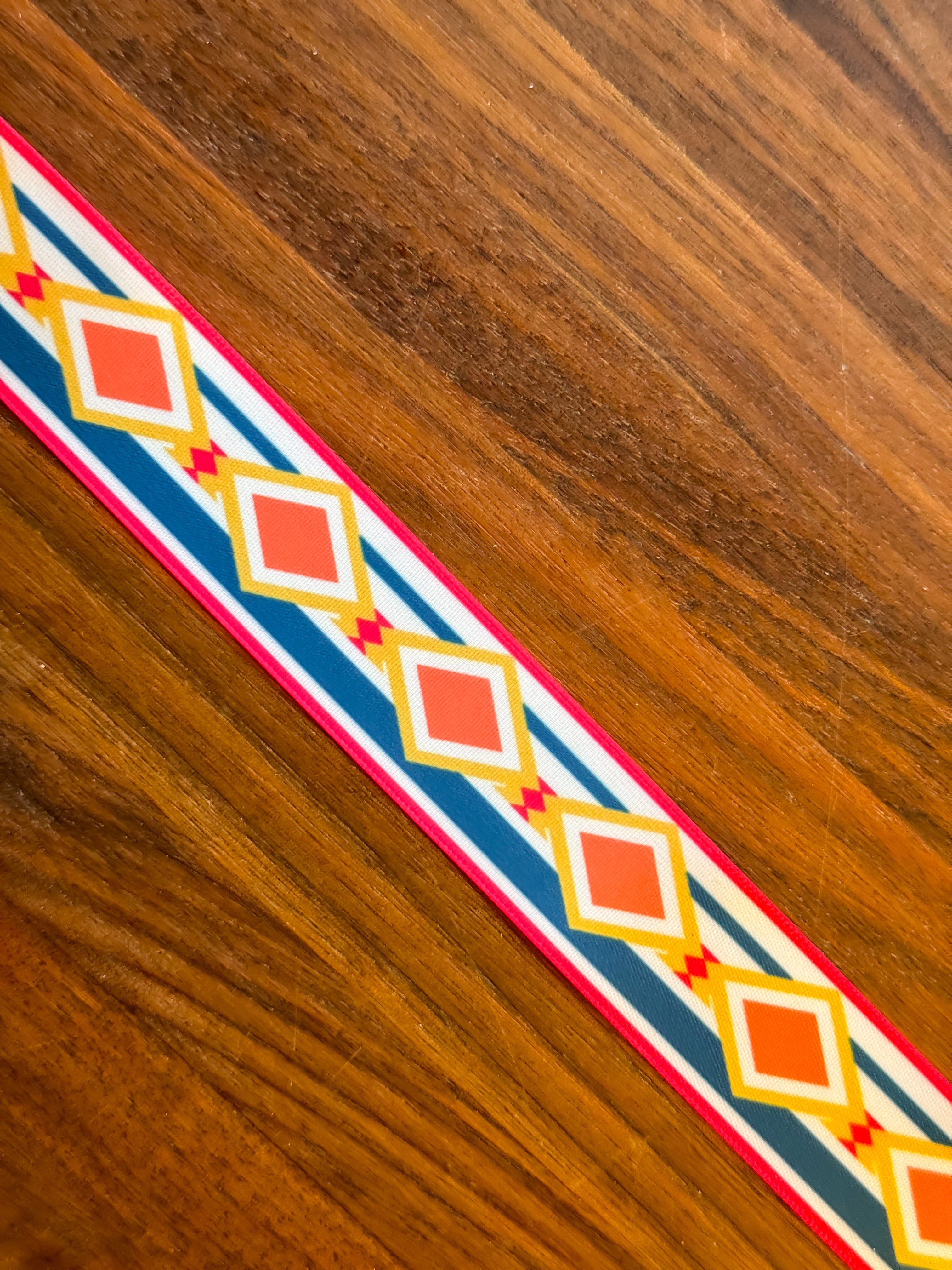 Hot Pink & Teal Native Print Ribbon