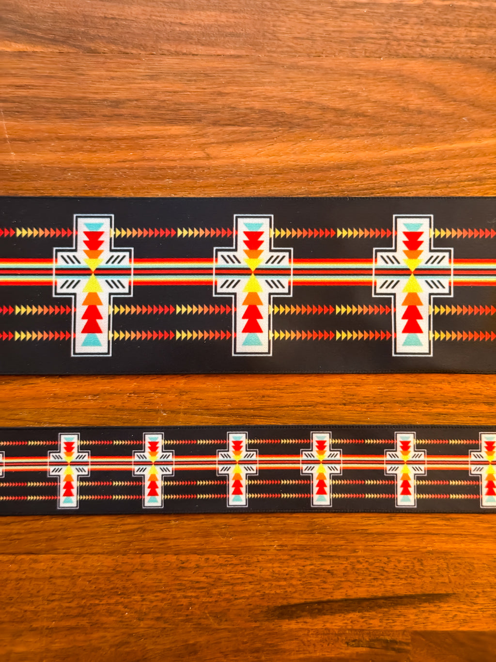 Black Cross Native Print Ribbon